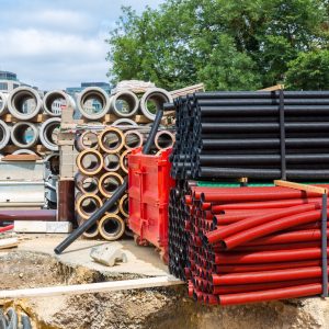 Construction site, building materials, europe